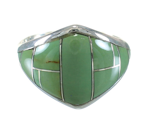 Turquoise Inlay Silver Ring Size 6-1/4 AX88510